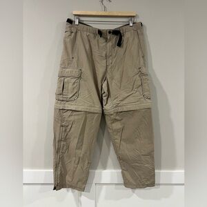 REI Men’s Beige Convertible Cargo Pants Size L 28” | Hiking Outdoor Travel